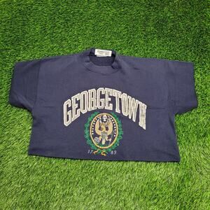 Vintage Georgetown University Crop Sweatshirt Women XL 23x18